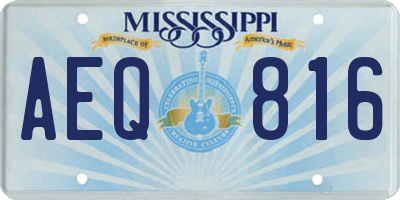 MS license plate AEQ816