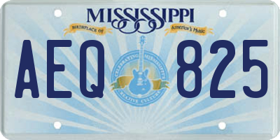 MS license plate AEQ825