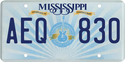 MS license plate AEQ830