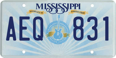 MS license plate AEQ831