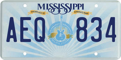 MS license plate AEQ834