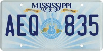 MS license plate AEQ835