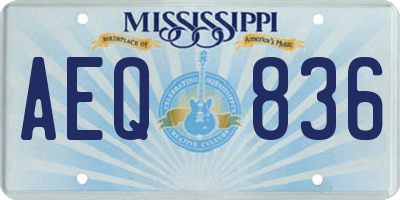 MS license plate AEQ836