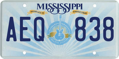 MS license plate AEQ838