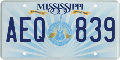 MS license plate AEQ839