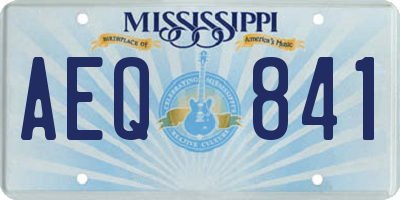 MS license plate AEQ841