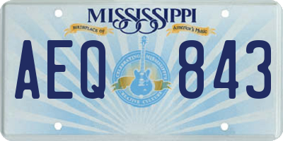 MS license plate AEQ843