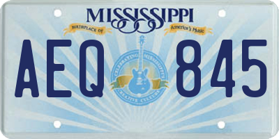 MS license plate AEQ845