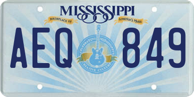 MS license plate AEQ849