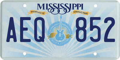 MS license plate AEQ852