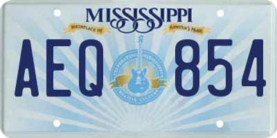 MS license plate AEQ854