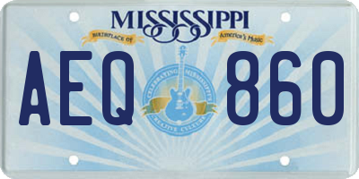 MS license plate AEQ860