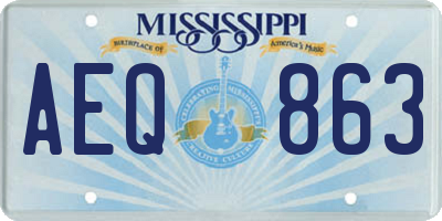 MS license plate AEQ863
