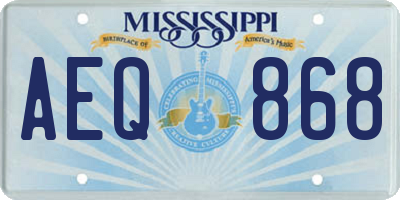 MS license plate AEQ868