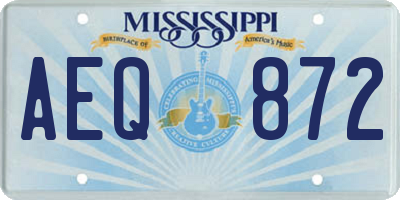 MS license plate AEQ872
