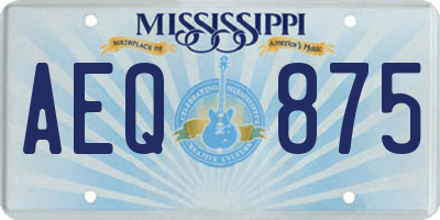 MS license plate AEQ875