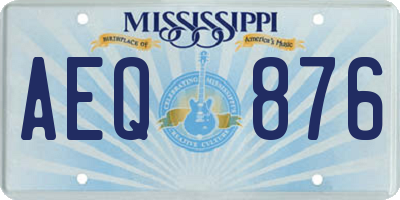 MS license plate AEQ876