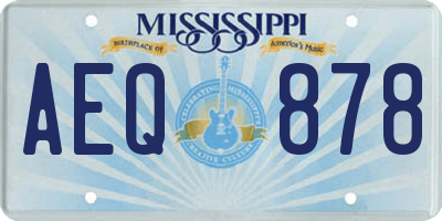 MS license plate AEQ878