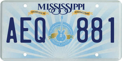 MS license plate AEQ881