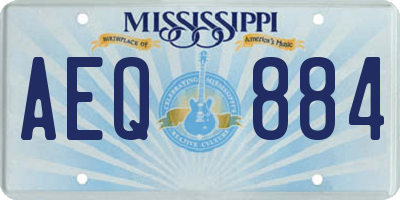 MS license plate AEQ884