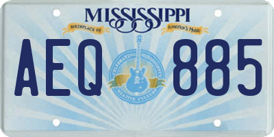 MS license plate AEQ885