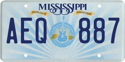 MS license plate AEQ887