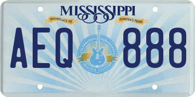 MS license plate AEQ888