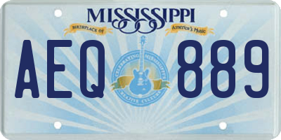 MS license plate AEQ889