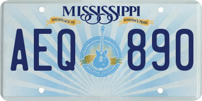 MS license plate AEQ890