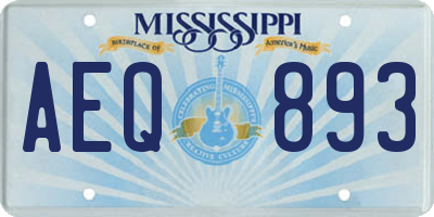 MS license plate AEQ893