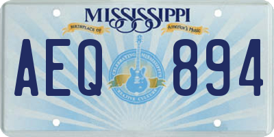 MS license plate AEQ894