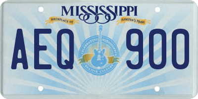 MS license plate AEQ900