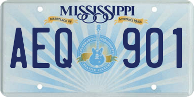 MS license plate AEQ901