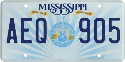 MS license plate AEQ905