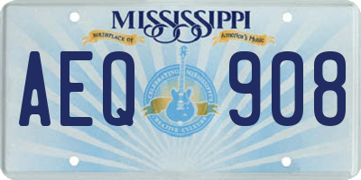 MS license plate AEQ908