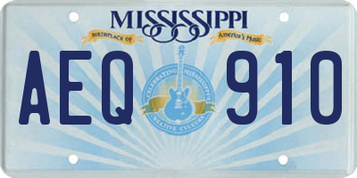 MS license plate AEQ910