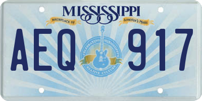 MS license plate AEQ917