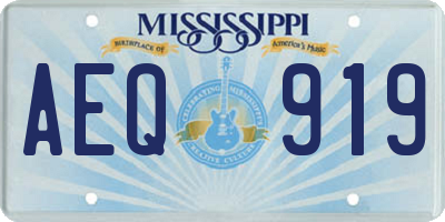MS license plate AEQ919