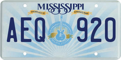 MS license plate AEQ920