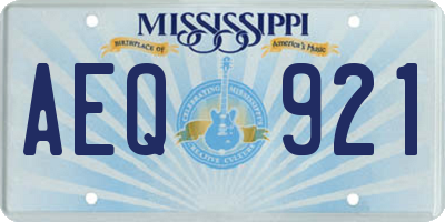 MS license plate AEQ921