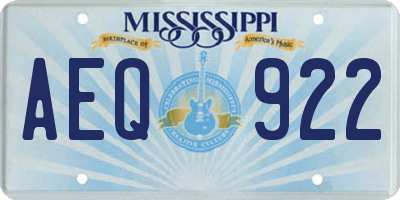 MS license plate AEQ922