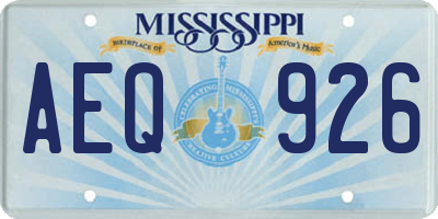 MS license plate AEQ926