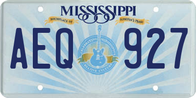 MS license plate AEQ927