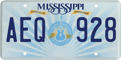 MS license plate AEQ928