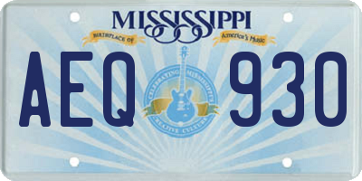 MS license plate AEQ930