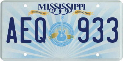 MS license plate AEQ933