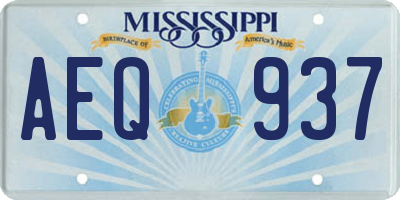 MS license plate AEQ937