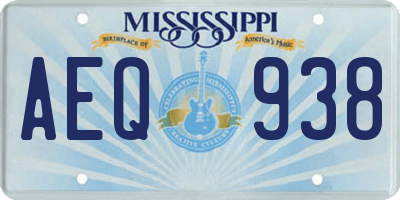 MS license plate AEQ938