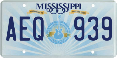 MS license plate AEQ939