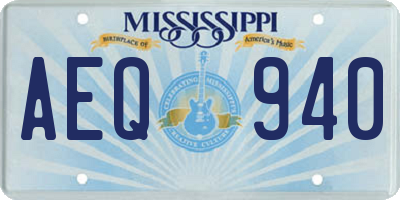 MS license plate AEQ940